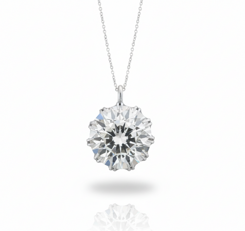 Diamond necklace on a white background