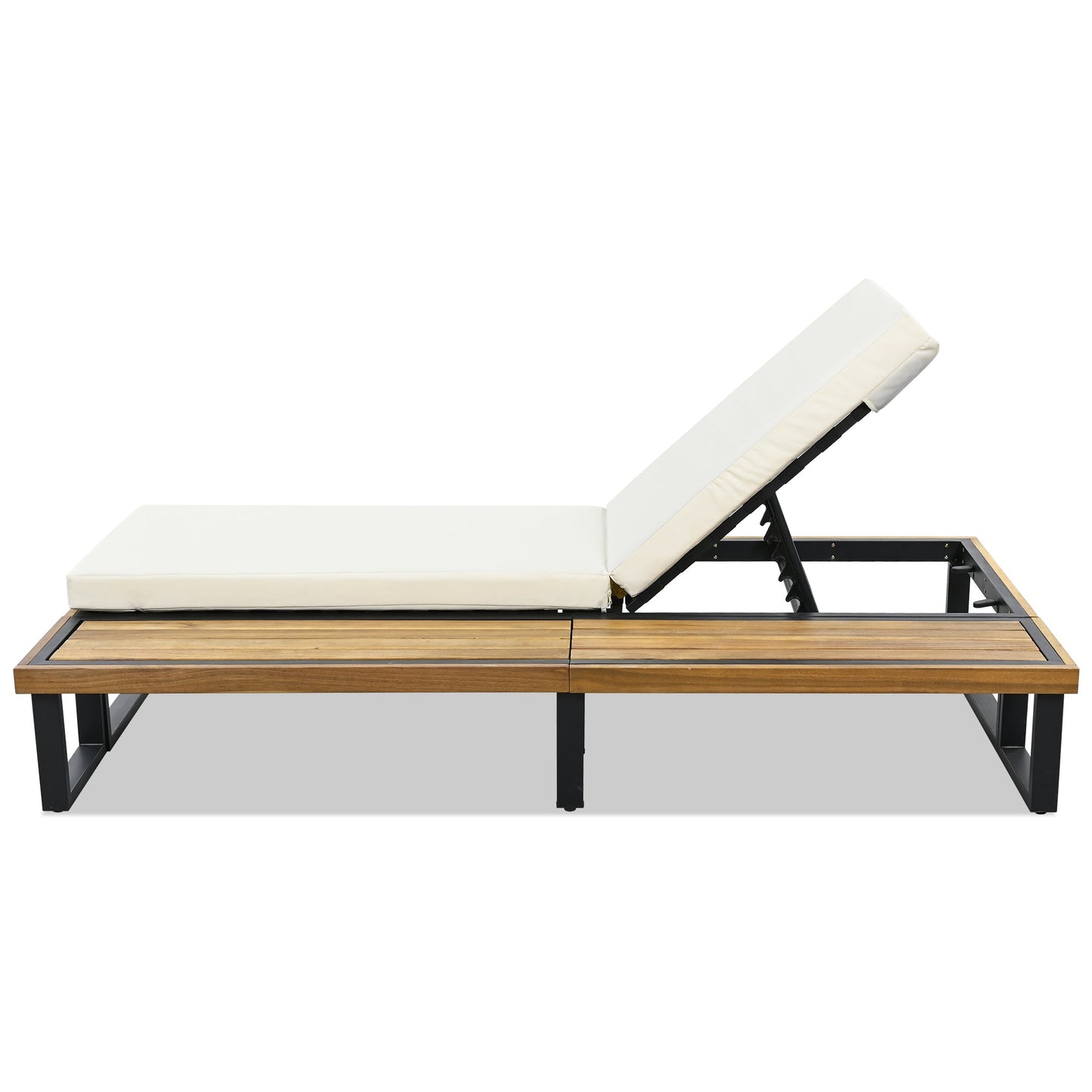 Outdoor Chaise Lounge Chair with 5-Position Adjustable Backrest