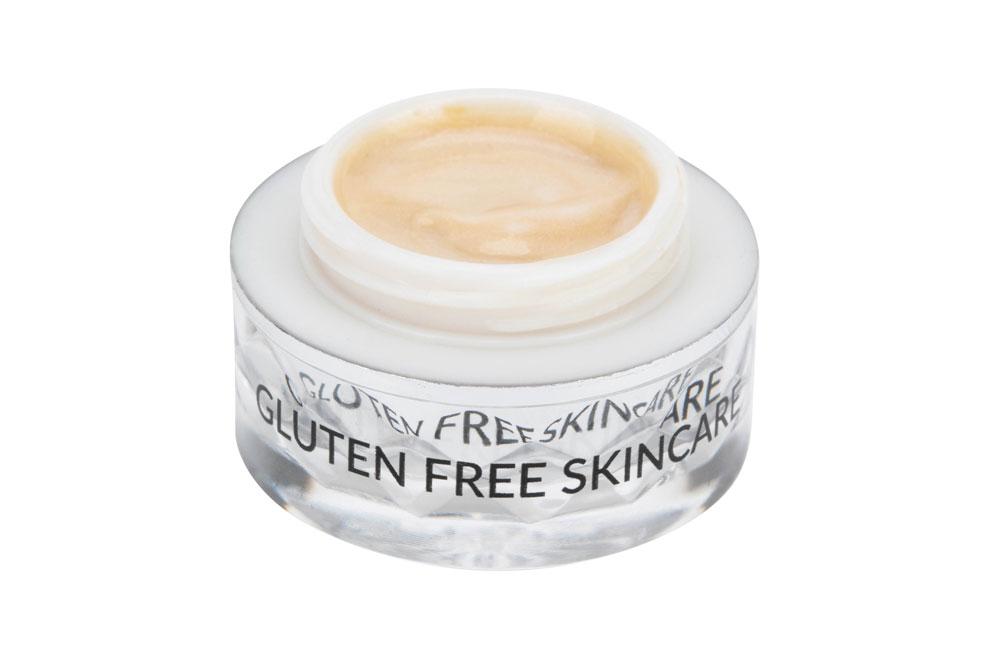 Jar of gluten-free EpiLynx skincare cream on a white background