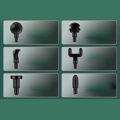 Set of massager's black nozzles on a green background