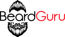 Beard Guru logo with a stylized beard illustration and text.