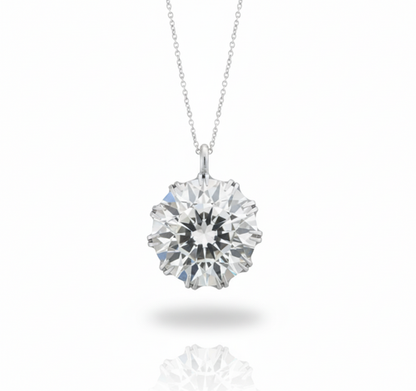 Diamond necklace on a white background