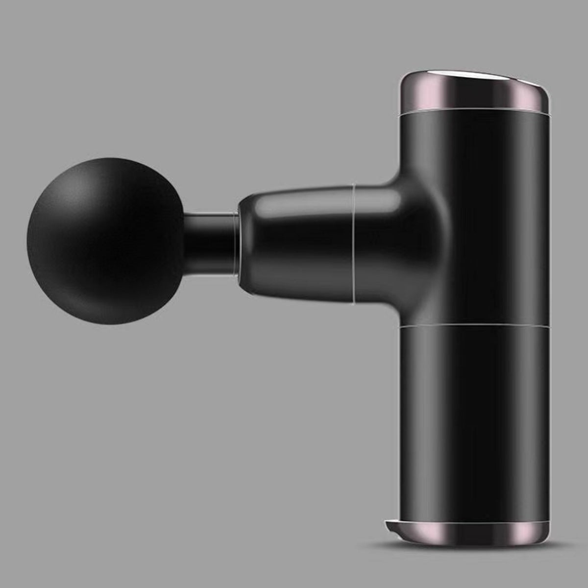 Black massage gun on a gray background