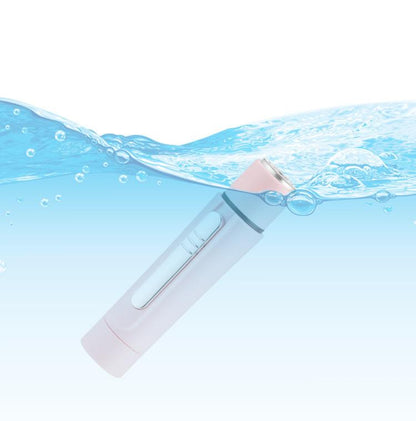Shaver submerged in water with a light blue gradient background