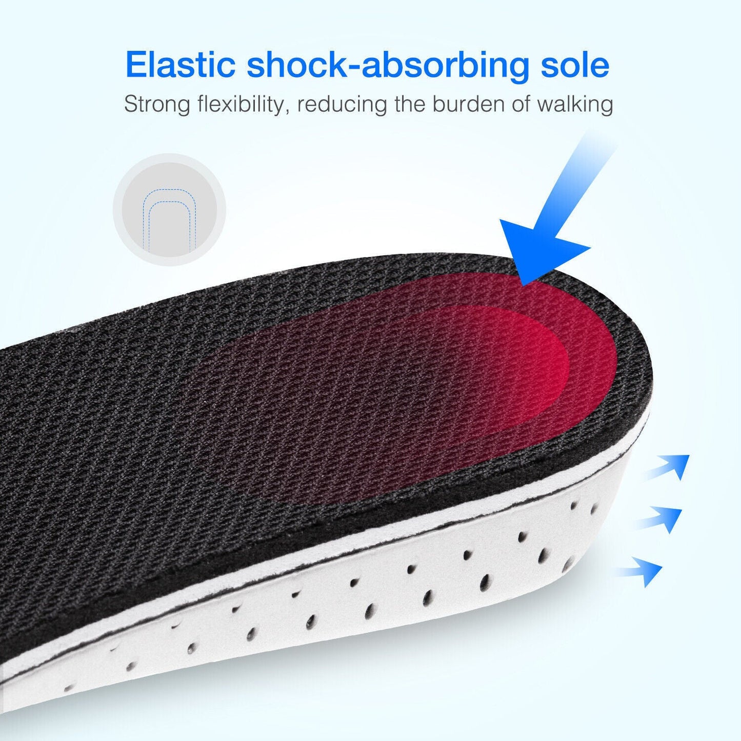 Men and Women Invisible Height Increase Insoles - Heel Lift Shoe Inserts (1 Pair / 2 Pcs)