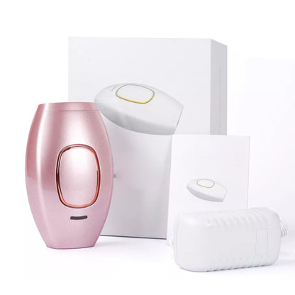 Pink and white electronic devices on a white background