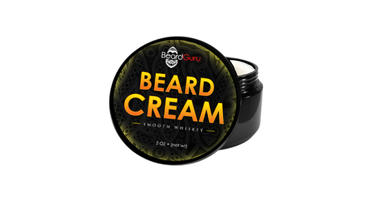 Jar of Beard Cream with 'Beard Guru' branding on a white background
