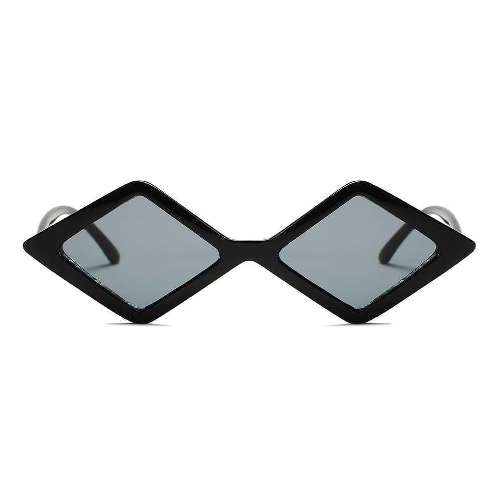 Black sunglasses with square lenses on a white background