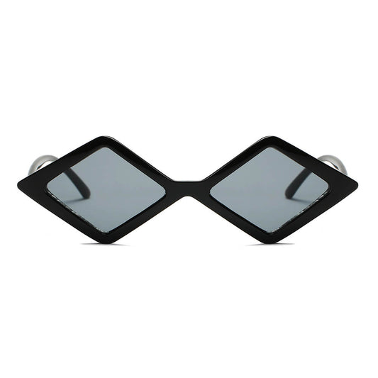 Black sunglasses with square lenses on a white background