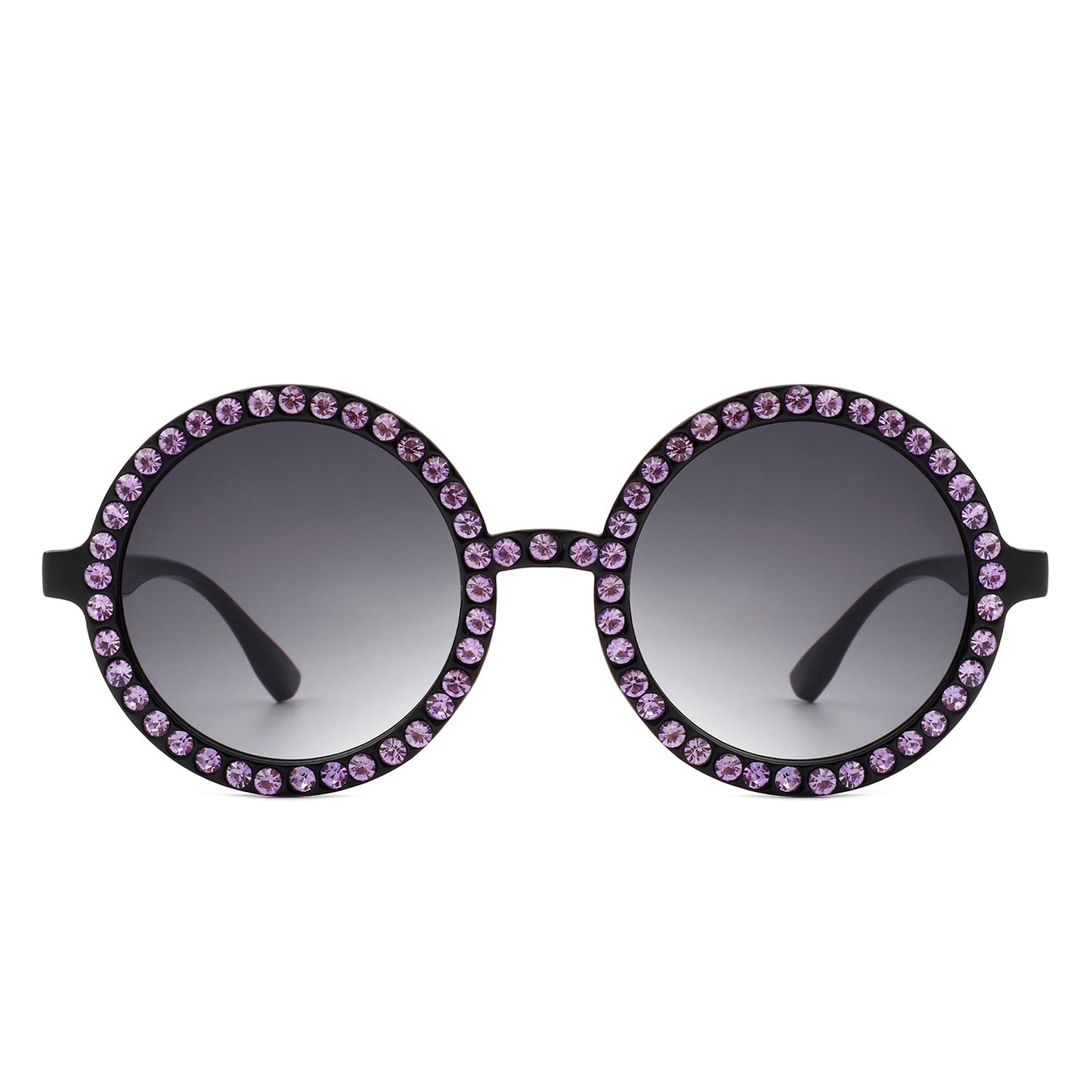 Sunglasses with pink gemstones on a white background