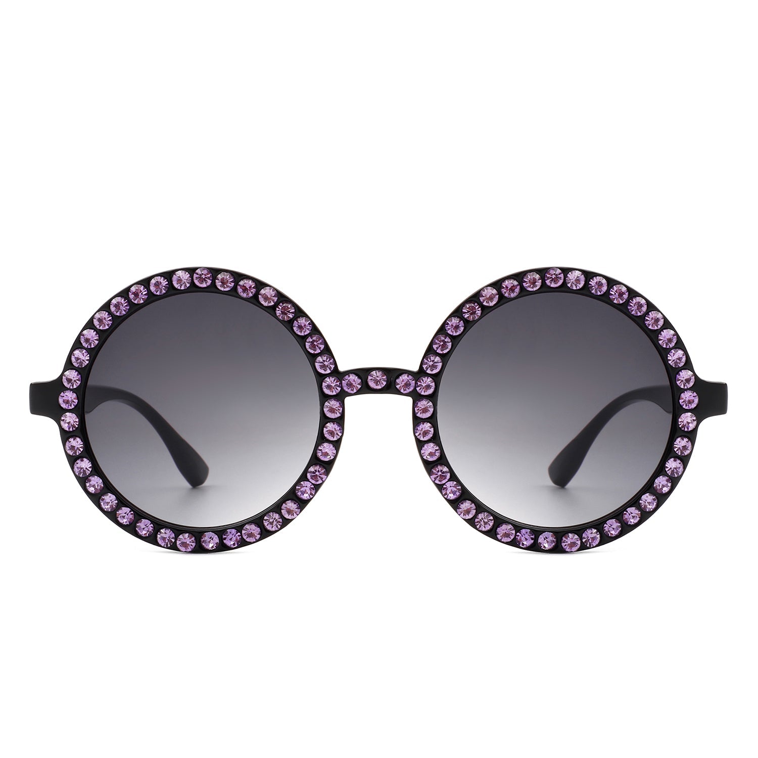 Sunglasses with pink gemstones on a white background