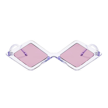 Foldable sunglasses with pink lenses on a white background