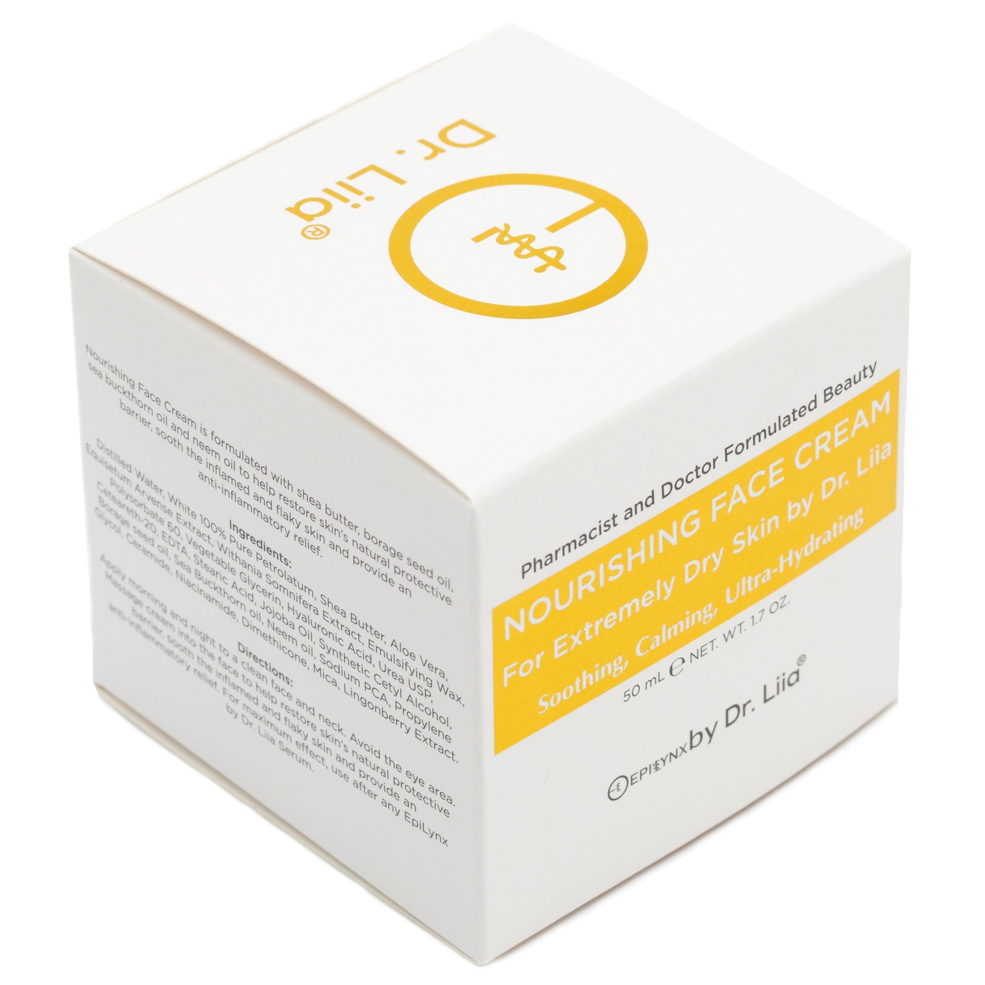 Box of Dr. Lila nourishing face cream on a white background
