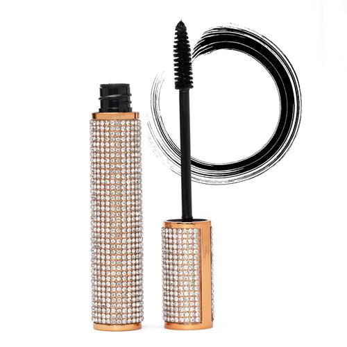 Dr. Liia Mascara with rhinestone-covered casing on a white background