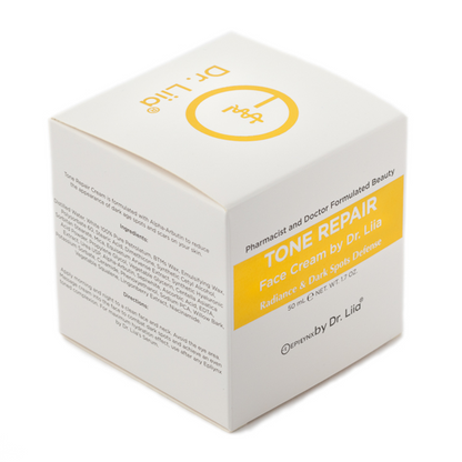 Box of Tone Repair Face Cream by Dr. Lila on a white background