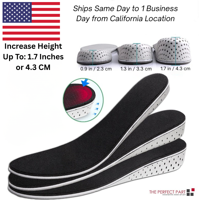 Men and Women Invisible Height Increase Insoles - Heel Lift Shoe Inserts (1 Pair / 2 Pcs)