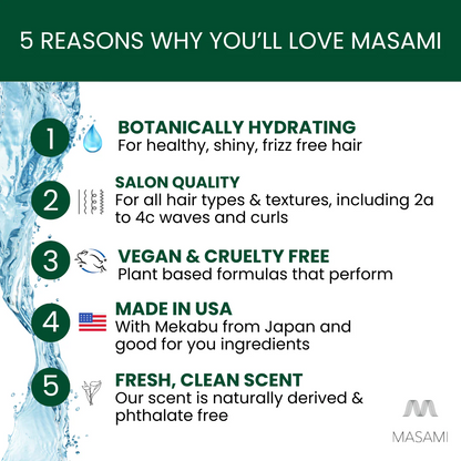 List of reasons why someone might love a product called Masami, with a focus on botanical hydration and vegan/cruelty-free qualities.