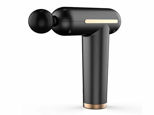 Black handheld massager on a white background