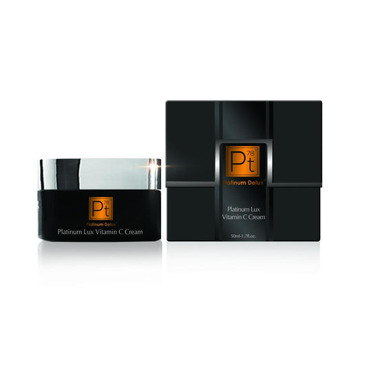 Platinum Lux Vitamin C Cream jar and packaging on a white background