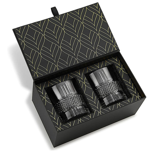Rocks - The Privilege Collection - 2 Reserve Glass Edition glass tumblers in a decorative box with geometric pattern