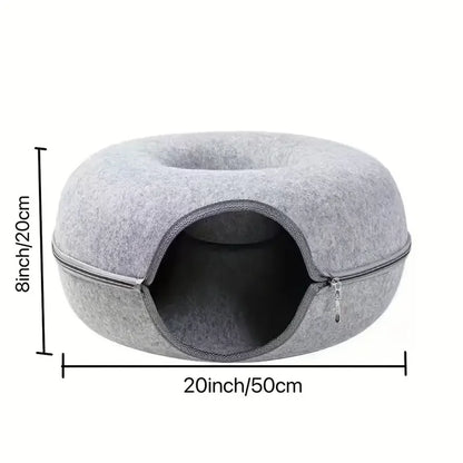 Felt Tunnel Cat Nest: Detachable, Washable, All-Season Bed