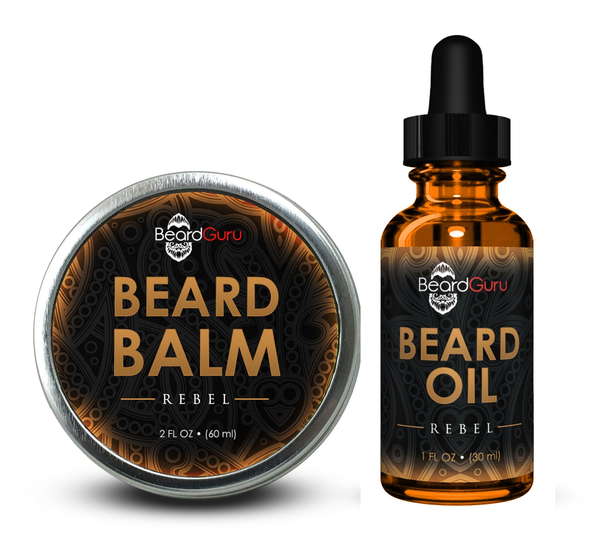 Beard Guru Beard balm and oil on a white background
