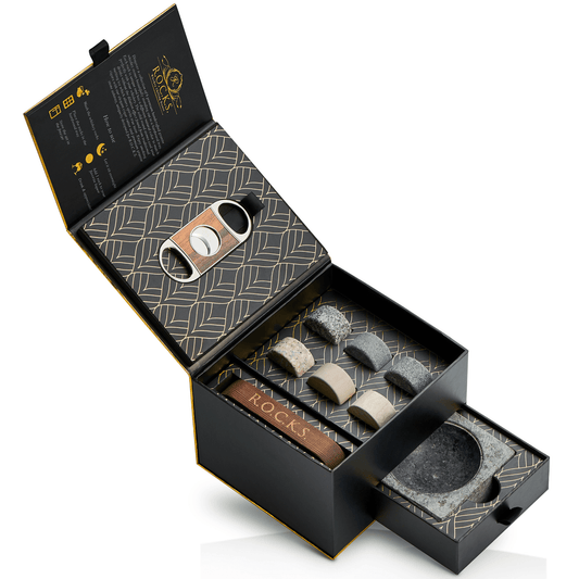 Rocks - The Gentleman's Set - with Cigar Cutter & Ashtray