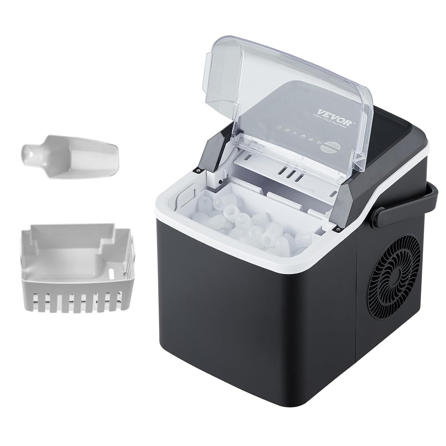 VEVOR Countertop Ice Maker: Quick Ice Production &amp; Self-Cleaning Convenience