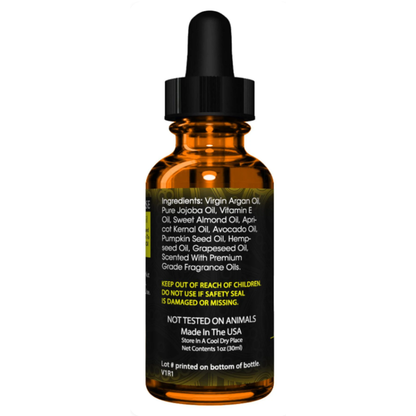 Bottle of Beard Guru Beard Oil with dropper on a white background