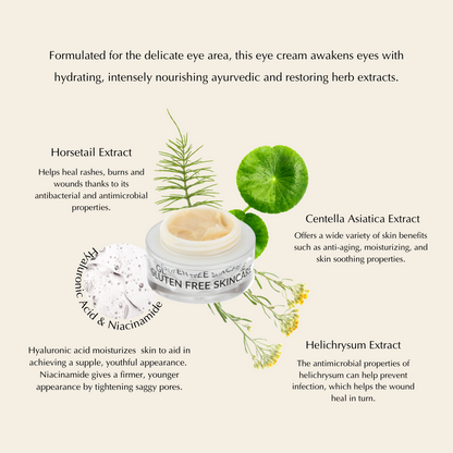 EpiSilk Eye cream with botanical extracts and text on a light background