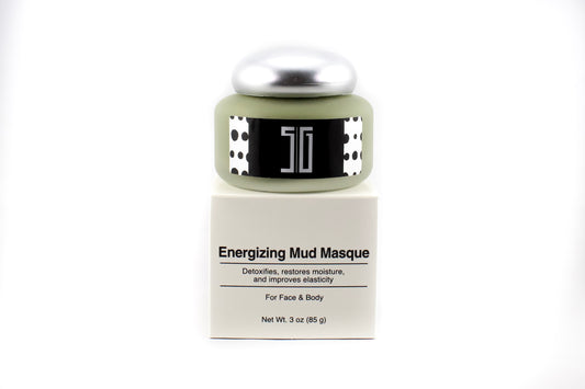 5G Energizing Mud Masque container with silver cap on a white background