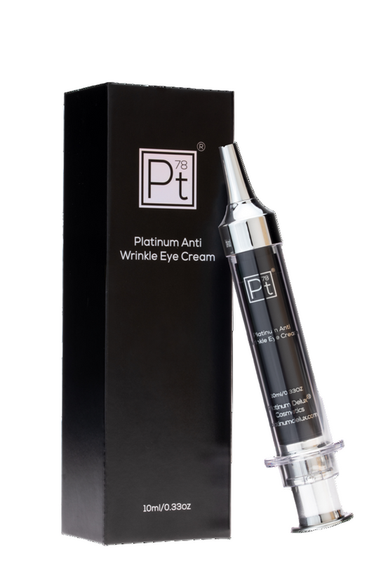 Platinum Anti Wrinkle Eye Cream with packaging on a white background
