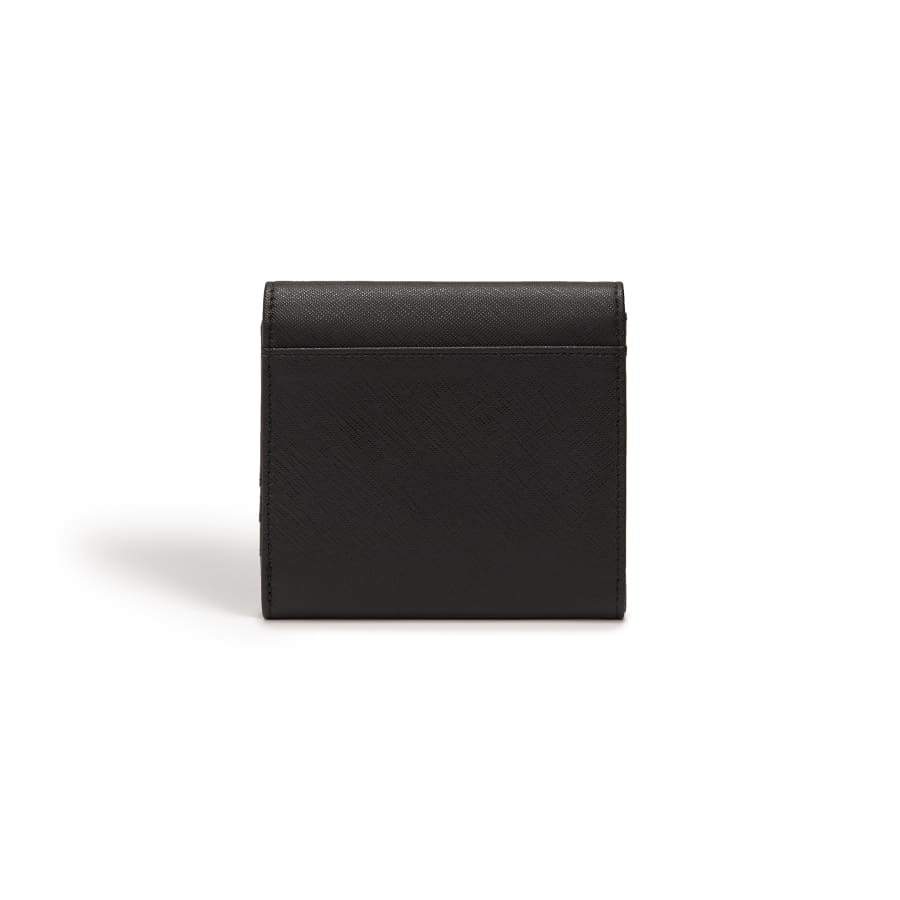 Black leather wallet on a white background