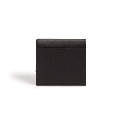 Black leather wallet on a white background