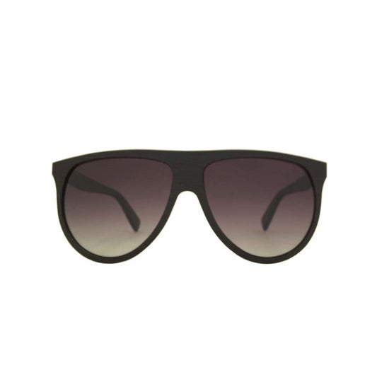 Black sunglasses with gradient lenses on a white background