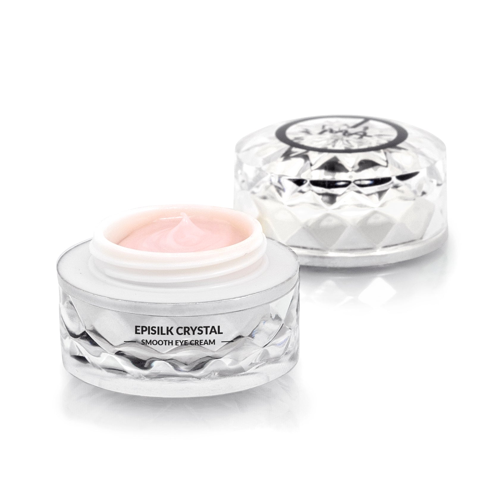 Episilk Crystal Smooth Eye Cream jar with lid on a white background