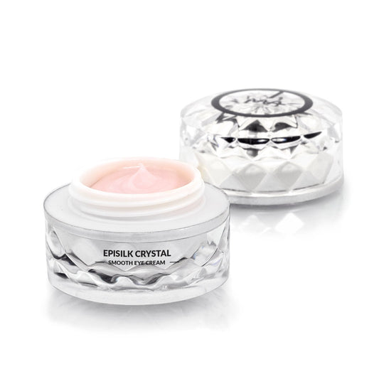 Episilk Crystal Smooth Eye Cream jar with lid on a white background
