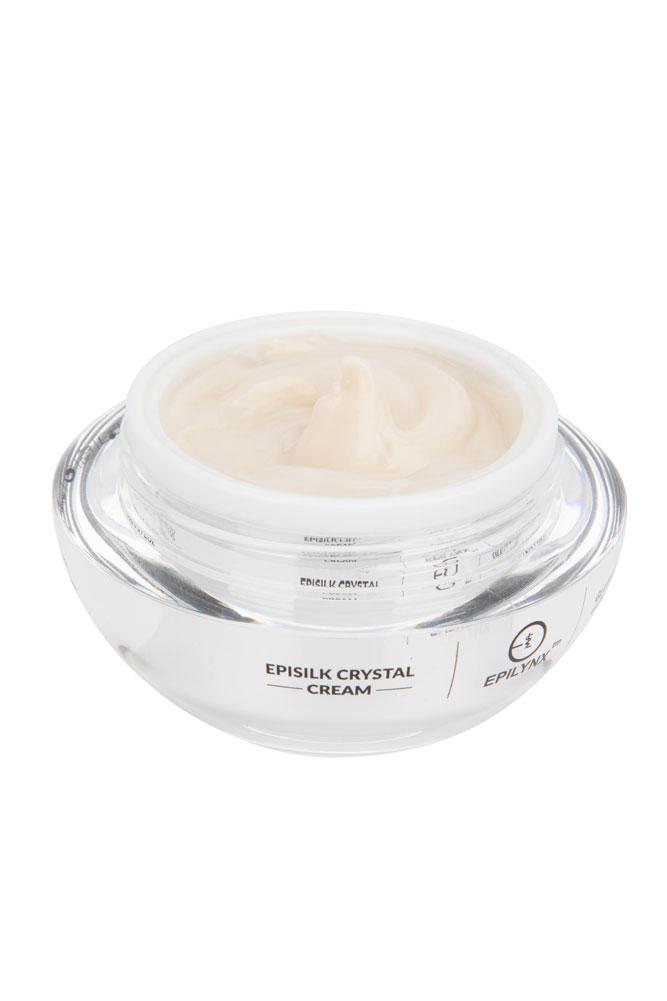 Jar of Episilk Crystal Cream on a white background