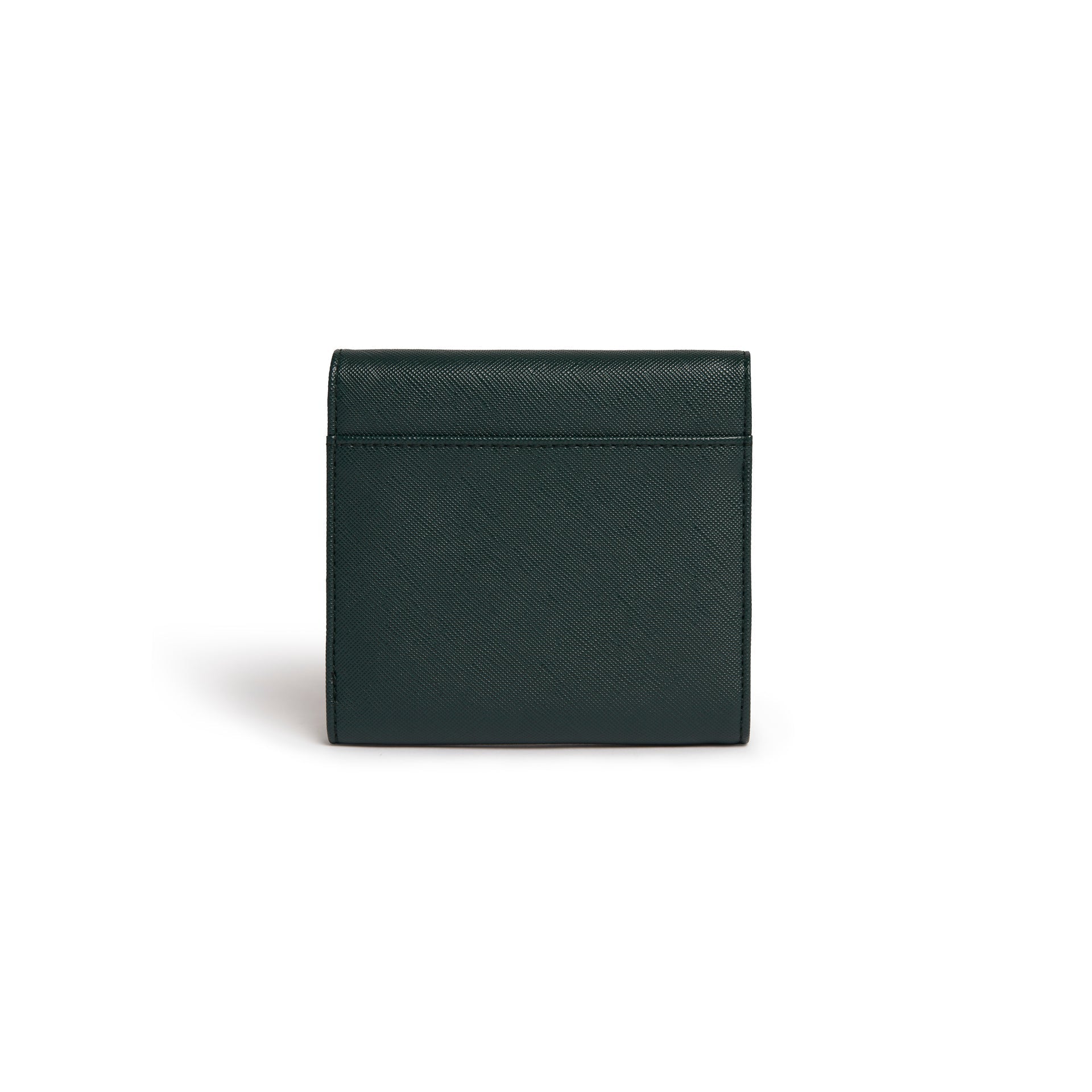 Dark Green leather wallet on a white background