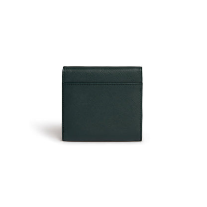 Dark Green leather wallet on a white background