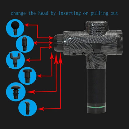Pistol grip drill with interchangeable heads on a black background