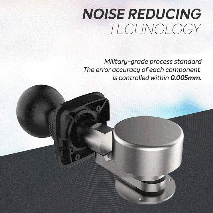 Metal device with noise reducing technology on a gradient background