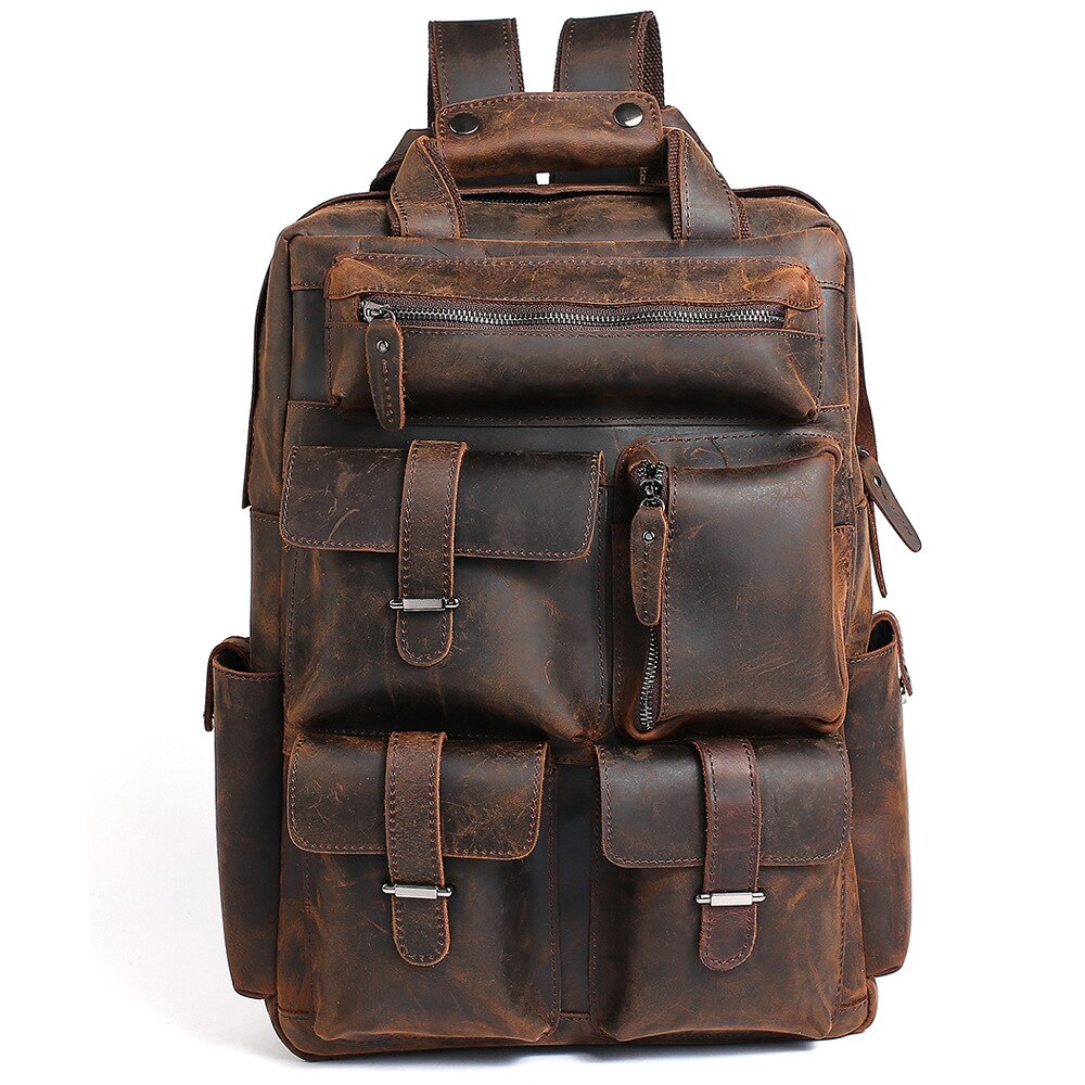 The Shelby Backpack | Handmade Genuine Leather backpack on a white background