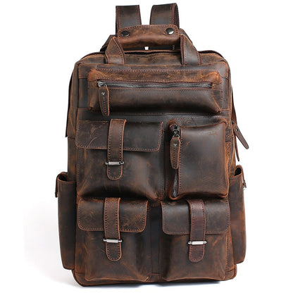 The Shelby Backpack | Handmade Genuine Leather backpack on a white background