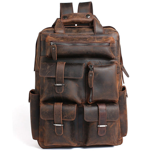 The Shelby Backpack | Handmade Genuine Leather backpack on a white background
